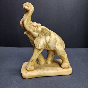 Vintage Hand Carved Soapstone Elephant Figurine Decorative Sculpture 7.5'' Tall